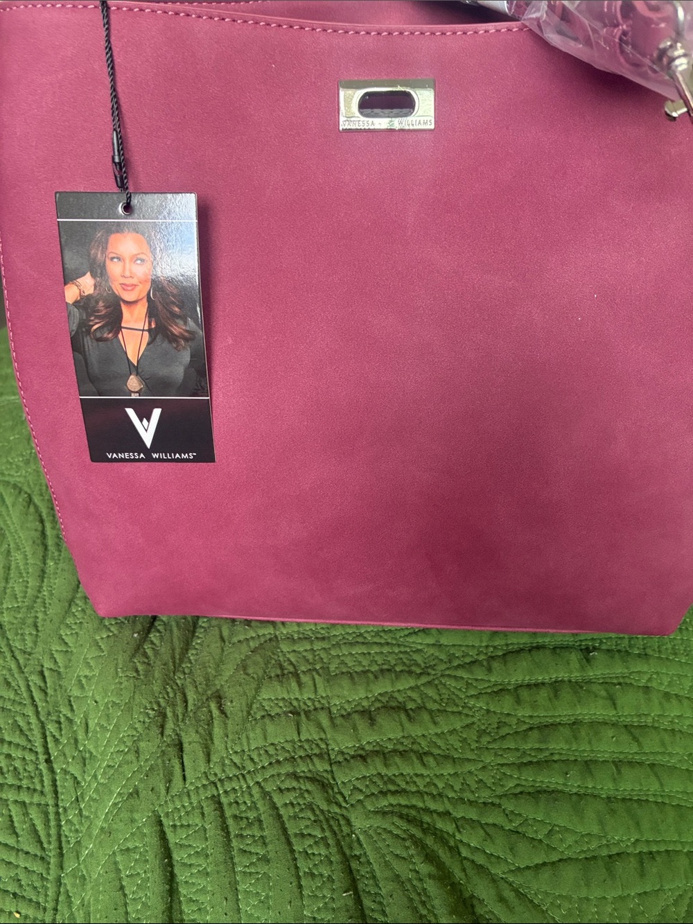Magenta Hobo Shoulder Bag with back Zip and front clasp. NWT